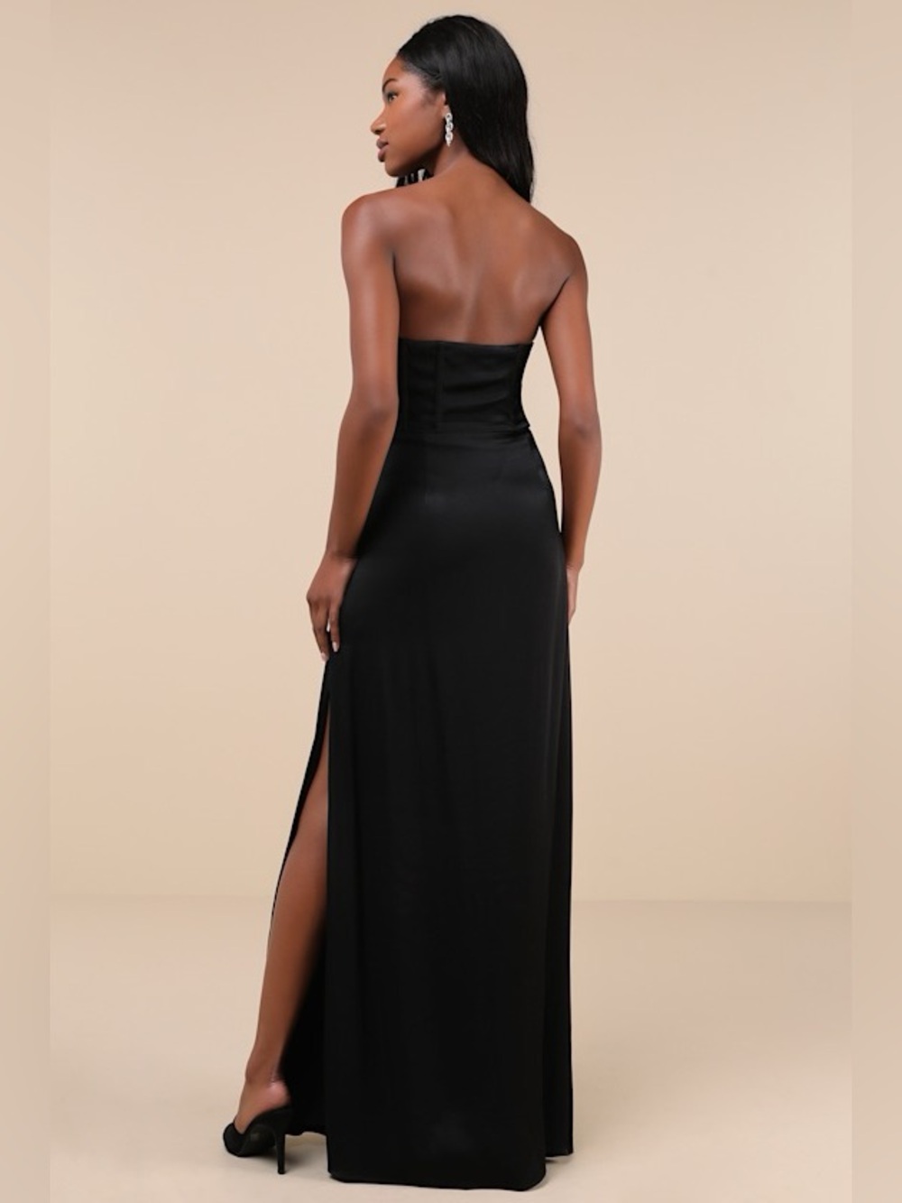LULUS Satin Strapless Bustier Sweetheart Neck Whimsigoth Princesscore‎ Gown XL - Picture 2 of 6